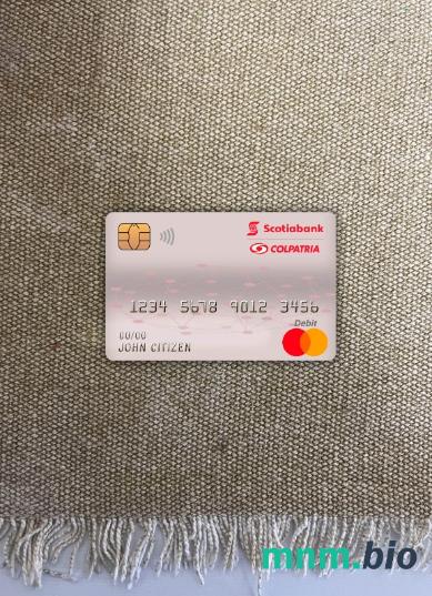 Colombia Scotiabank colpatria bank master obciążyć card wygląd fotograficzny skan PSD + zdjęcie